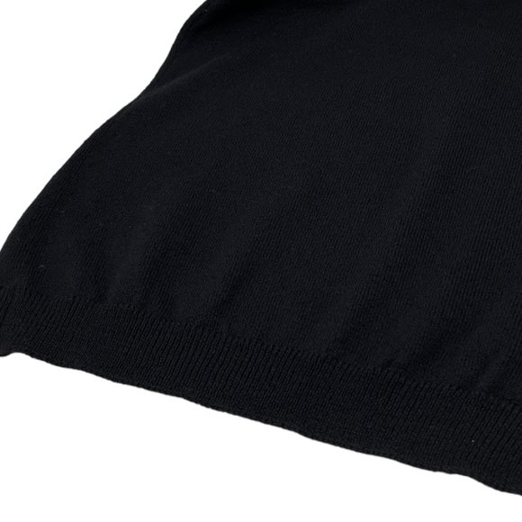 HERMES Vintage H Logo Turtleneck Sweater Top Knit Black White Wool Rank [102308] - Picture 10 of 10